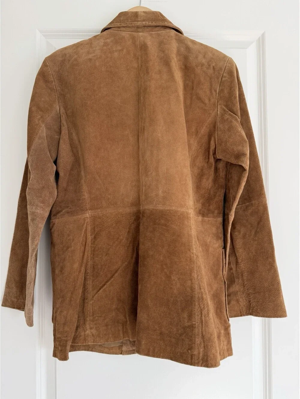 VTG St. John's Bay Brown Suede Genuine Leather 2 Button Blazer Jacket Women's S - Picture 3 of 6